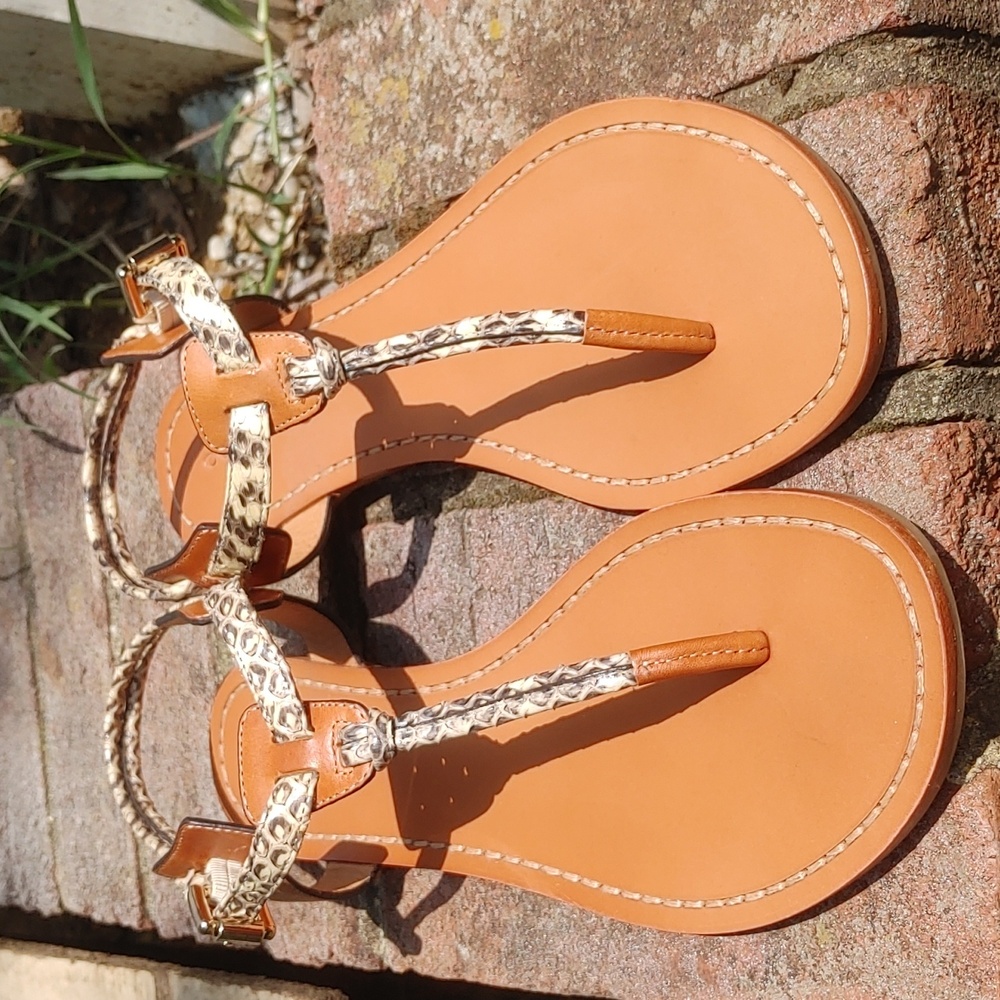 Coach Embossed Animal Print Clarkson T-Strap Sandals Size 9.5 (1712) - Picture 2 of 9